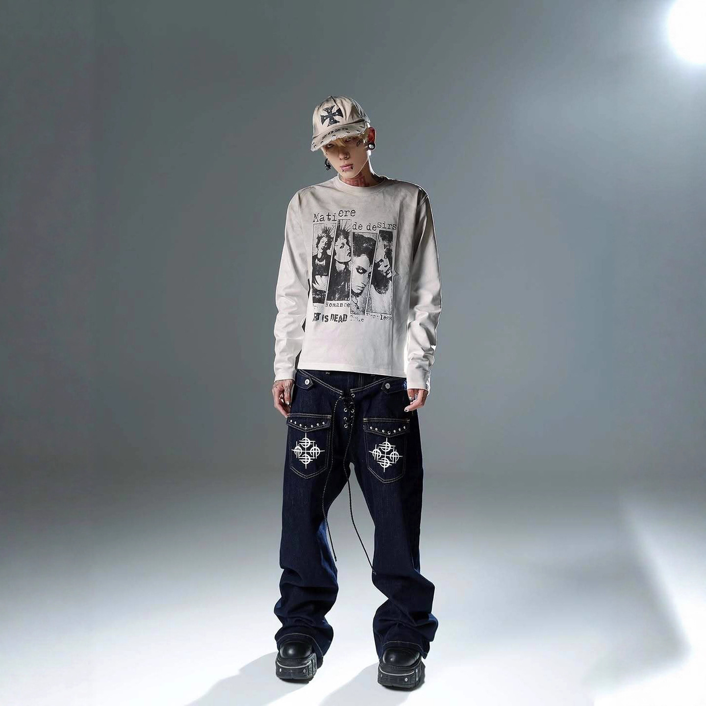 Men'S Fashion T Shirts - Autumn and Winter Harajuku Retro Men's