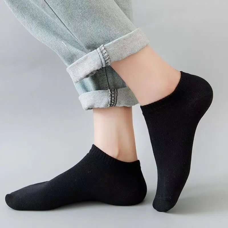 5 Pairs Unisex Casual Plain Co - Socks Ankle Men 评论和价格