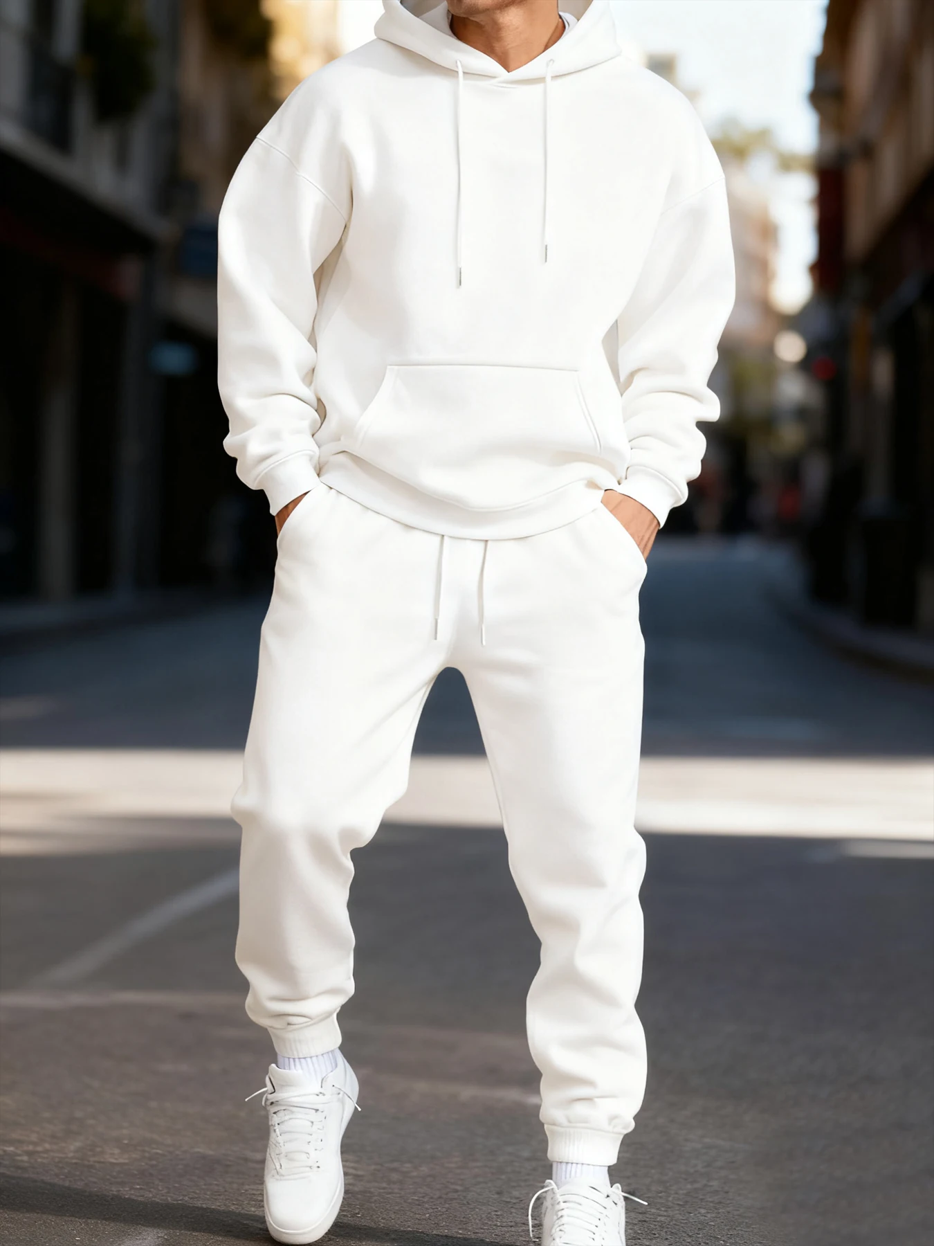 Man's Hoodie Set Winter Solid  - Mens Fashion Clothes 评论和价格