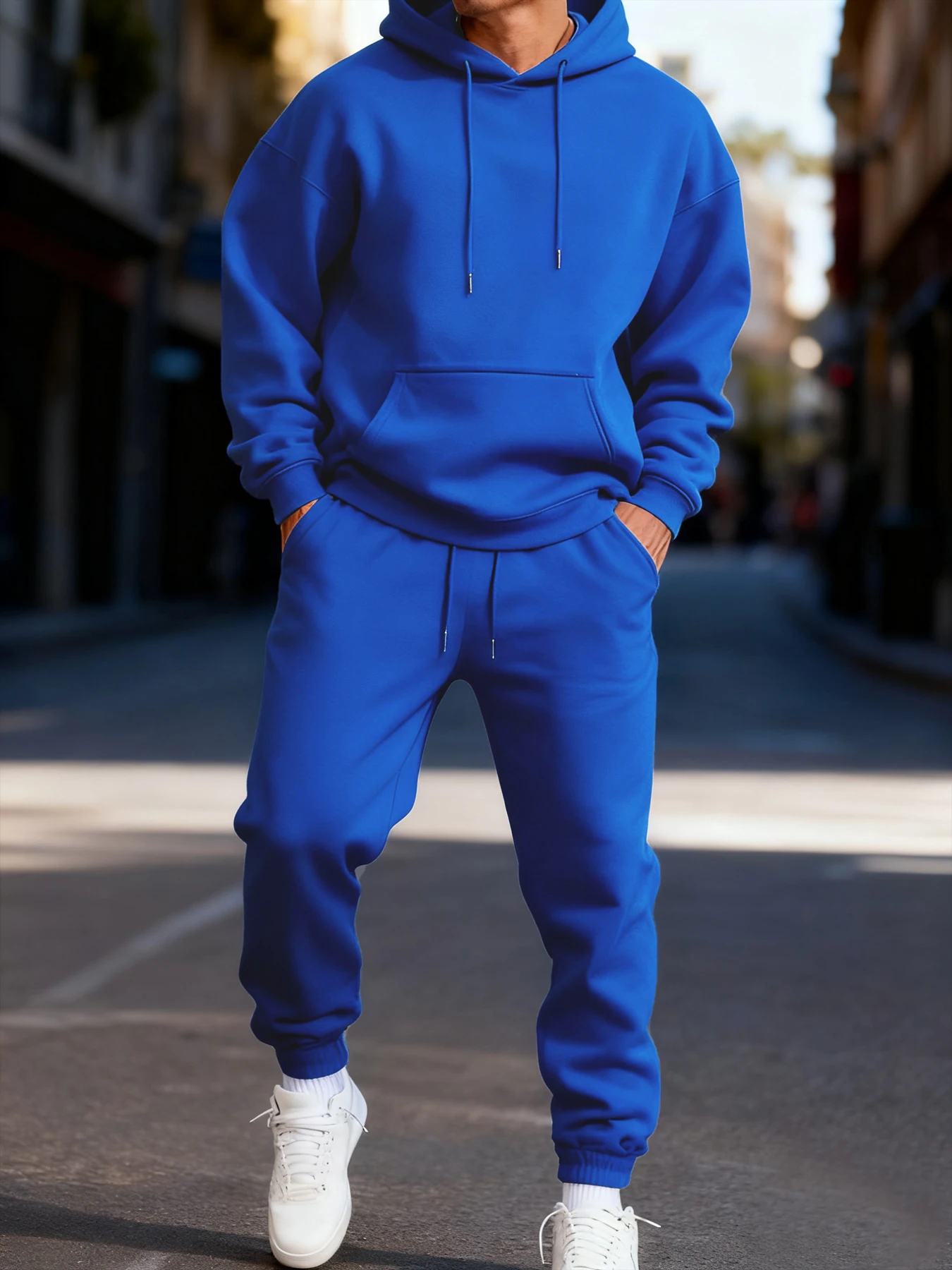 Man's Hoodie Set Winter Solid  - Mens Fashion Clothes 评论和价格