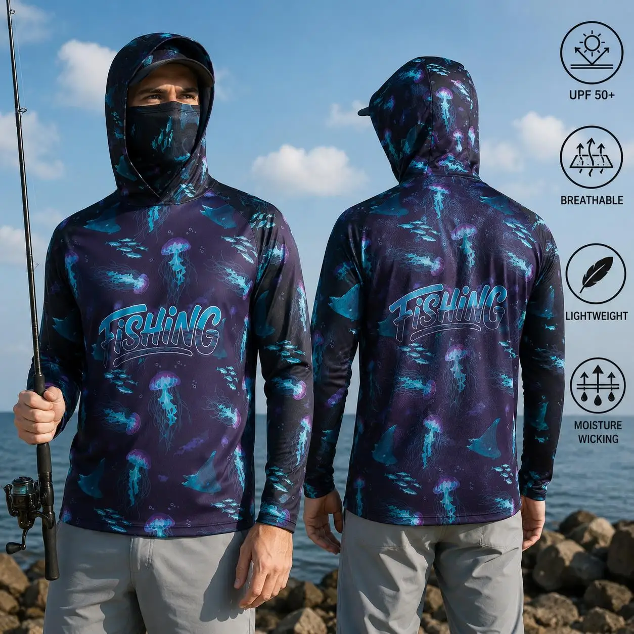 Fishing Shirt Hooded Men Fishi - Mens Fashion Summer 评论和价格