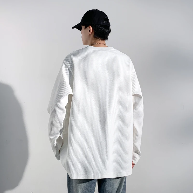 Men Ribbed Knit Crew Neck Long - Men'S Fashion T Shirts 评论和价格