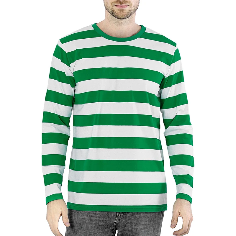 Fashion Contrast Stripe 3D Pri - Mens Fashion Summer 评论和价格