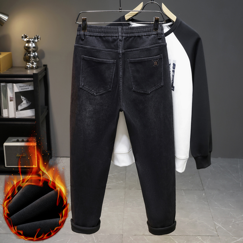 Men Winter New Fleece Jeans El - Men'S Fashion Grey Jeans 评论和价格